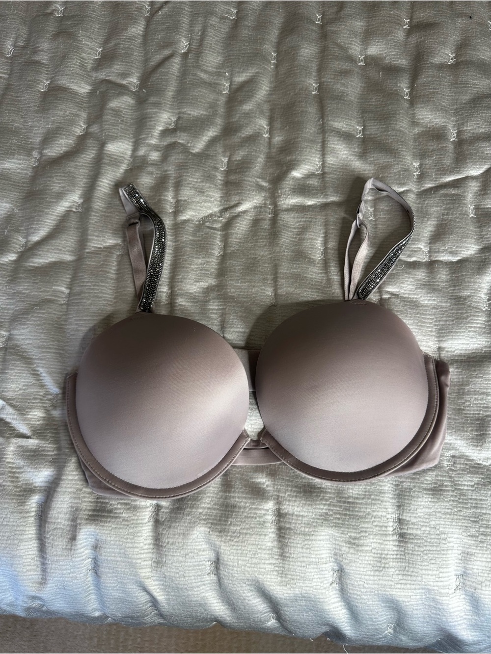 Victoria's Secret Very Sexy Push Up Bra in Mauve Taupe with Embellished Straps